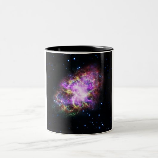 Crab Nebula Supernova Remnant Hubble Composite Zweifarbige Tasse (Mittel)