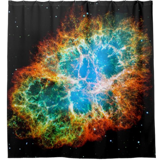 Crab Nebula Supernova Remnant Hubble Space Foto Duschvorhang (Vorderseite)