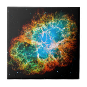 Crab Nebula Supernova Remnant Hubble Space Foto Fliese