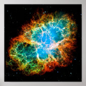 Crab Nebula Supernova Remnant Hubble Space Foto Poster (Vorne)