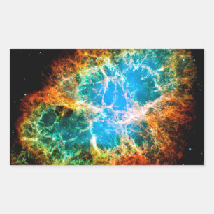 Crab Nebula Supernova Remnant Hubble Space Foto Rechteckiger Aufkleber