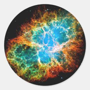 Crab Nebula Supernova Remnant Hubble Space Foto Runder Aufkleber