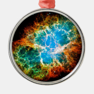 Crab Nebula Supernova Remnant Hubble Space Foto Silbernes Ornament