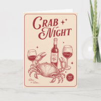 Crab Night Hand gezeichnete Krabbe Küsten Meeresfr