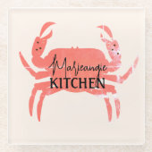 Crab Ocean Beach Crustacean Glasuntersetzer (Vorderseite)