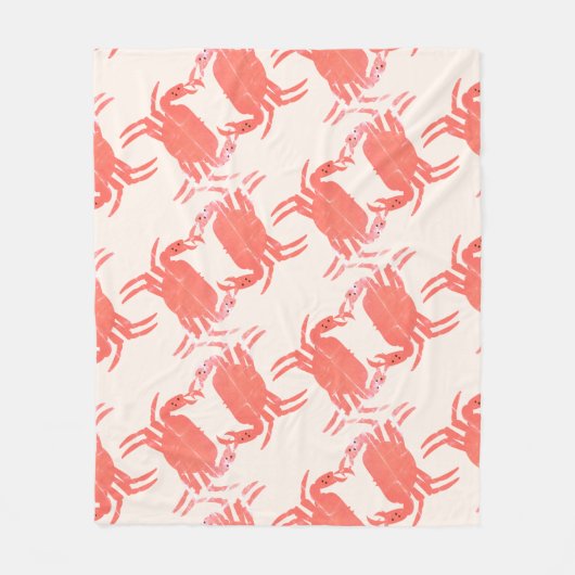 Crab Ocean Sea Creature Muster Fleecedecke (Vorderseite)
