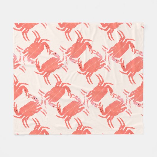 Crab Ocean Sea Creature Muster Fleecedecke (Vorderseite (Horizontal))