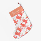 Crab Ocean Sea Creature Muster Kleiner Weihnachtsstrumpf (Rückseite (Hängend))