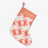 Crab Ocean Sea Creature Muster Kleiner Weihnachtsstrumpf (Vorderansicht (hängend))