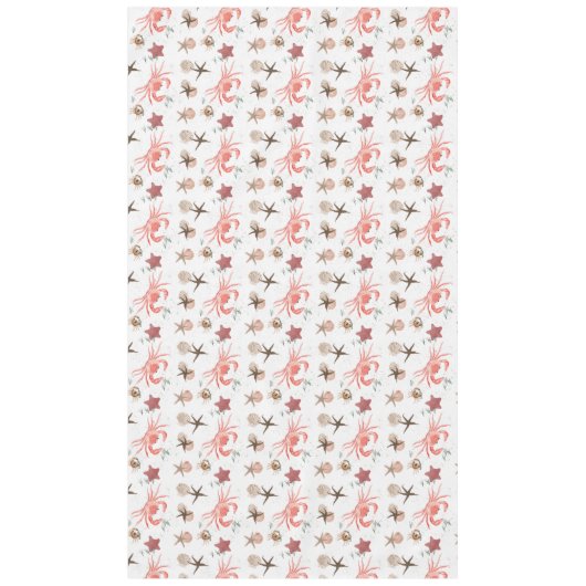 Crab On Beach Coastal Sandy Repeating Pattern Tischdecke (Vorderseite)