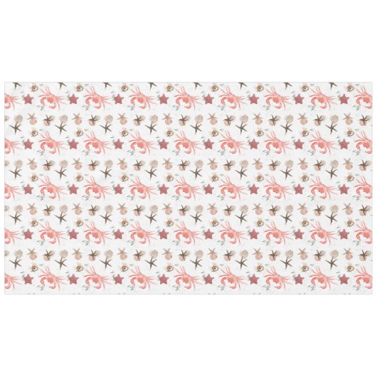 Crab On Beach Coastal Sandy Repeating Pattern Tischdecke (Vorderseite (Horizontal))