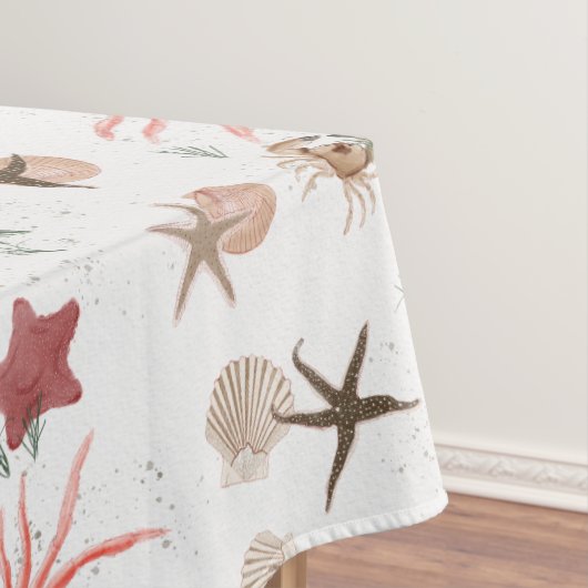 Crab On Beach Coastal Sandy Repeating Pattern Tischdecke (Beispiel)