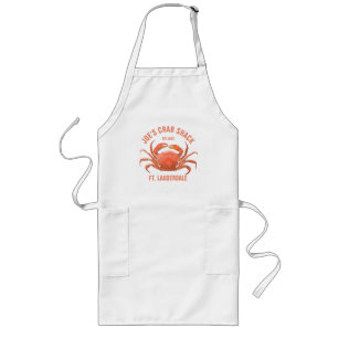 Crab Orange Wasserfarben Handillustration Lange Schürze