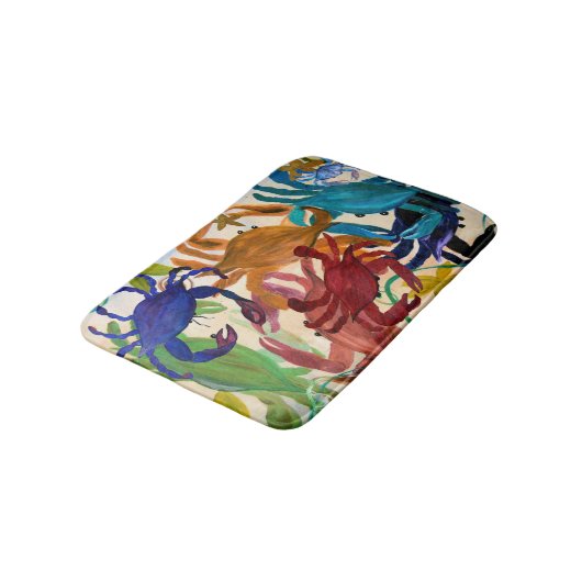 Crab Party bunt Küsten-Zuhause-Badematte Badematte (Schrägansicht)