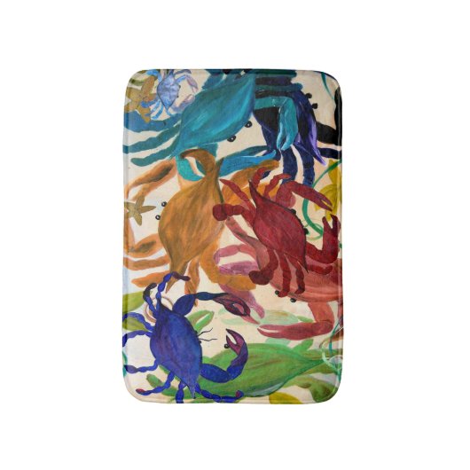 Crab Party bunt Küsten-Zuhause-Badematte Badematte (Vorderseite Vertikal)