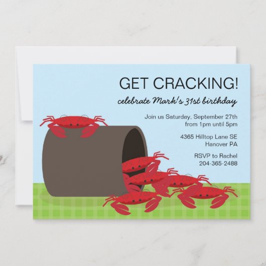 Crab-Party Einladungen (Vorderseite)