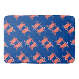 Crab Pattern Blue Dusche Badematte