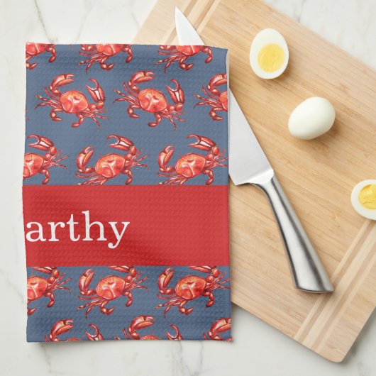 Crab Pattern Summer Beach Personalisierte Marine Geschirrtuch (Viertel Falte)