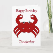 Crab Personalisiert Geburtstag Karte (Vorderseite)