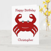 Crab Personalisiert Geburtstag Karte (Gelbe Blume)