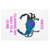 Crab Pink Ribbon Auto Magnet Brustkrebs (Horizontal)