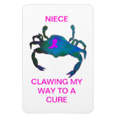 Crab Pink Ribbon Auto Magnet Brustkrebs (Vertikal)
