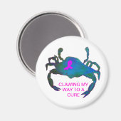 Crab Pink Ribbon Magnet Brustkrebs Bewusstsein (Vorderseite/Rückseite)
