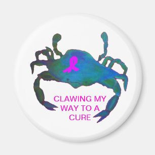 Crab Pink Ribbon Magnet Brustkrebs Bewusstsein