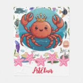 Crab Princess Print Fleecedecke (Vorderseite)