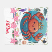 Crab Princess Print Fleecedecke (Vorderseite (Horizontal))