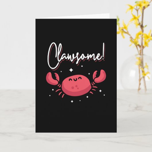 Crab Pun Funny Karte (Gelbe Blume)