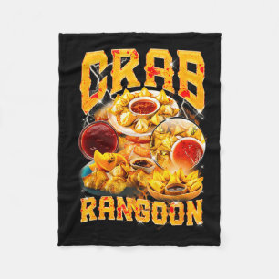 Crab Rangoon Meme Bootleg Rap Stil 90er Vintage Fleecedecke