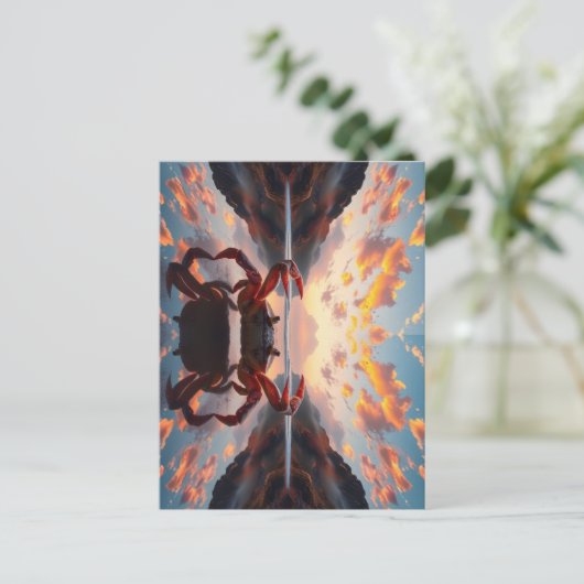 crab reflection art postkarte (Stehend Vorderseite)