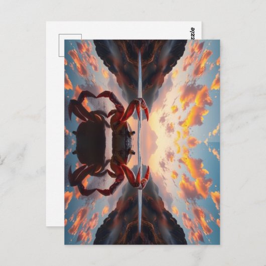 crab reflection art postkarte (Vorne/Hinten)