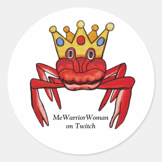 Crab Royalty, MeWarriorFrau auf Twitch Runder Aufkleber (Vorderseite)