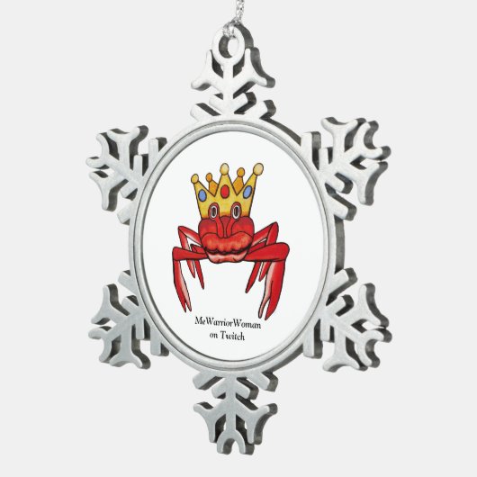 Crab Royalty, MeWarriorFrau auf Twitch Schneeflocken Zinn-Ornament (Rechts)