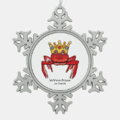 Crab Royalty, MeWarriorFrau auf Twitch Schneeflocken Zinn-Ornament (Vorderseite)