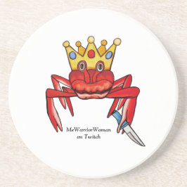 Crab Royalty mit Messer, MeWarriorFrau auf Twitch Getränkeuntersetzer