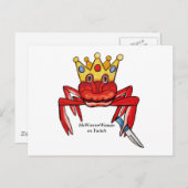 Crab Royalty mit Messer, MeWarriorFrau auf Twitch Postkarte (Vorne/Hinten)