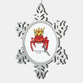 Crab Royalty mit Messer, MeWarriorFrau auf Twitch Schneeflocken Zinn-Ornament (Rechts)