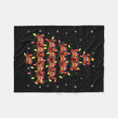 Crab Santa Christmas Tree Lights Ugly Sweater Styl Fleecedecke (Vorderseite (Horizontal))