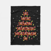 Crab Santa Christmas Tree Lights Ugly Sweater Styl Fleecedecke (Vorderseite)