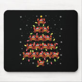 Crab Santa Christmas Tree Lights Ugly Sweater Styl Mousepad (Vorne)