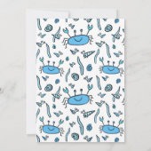 Crab Sea Animals Muster Niedlich Boy Geburtstag Dankeskarte (Rückseite)