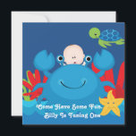 Crab & Sea Friends 1 Jahr Alte Geburtstagsparty Ei Einladung<br><div class="desc">Niedlich Blue Crab Motif Einladung ist,  was jedes Kind Lieben... .Andere Meerestiere sind auf dieser wunderschönen niedlichen Einladung.</div>