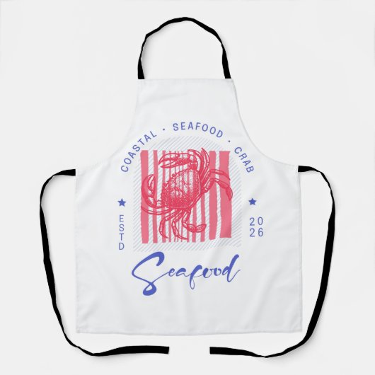Crab Seafood Beach Coastal  Schürze (Vorderseite)