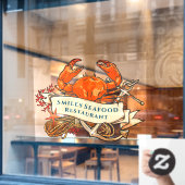 Crab Seafood Restaurant Front anpassen Fensteraufkleber (Café-Fenster)