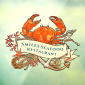 Crab Seafood Restaurant Front anpassen Fensteraufkleber (Blatt 3)