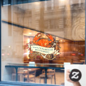 Crab Seafood Restaurant Front anpassen Fensteraufkleber (Café-Fenster)