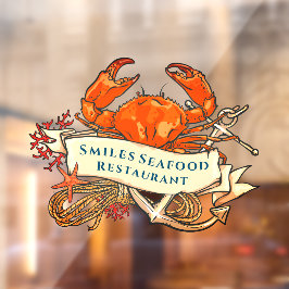 Crab Seafood Restaurant Front anpassen Fensteraufkleber